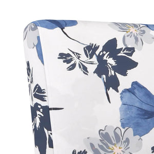 Blauer Polsterstuhl mit Blumenmuster