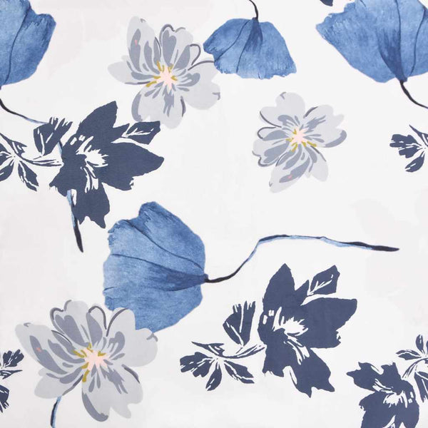 Blauer Polsterstuhl mit Blumenmuster
