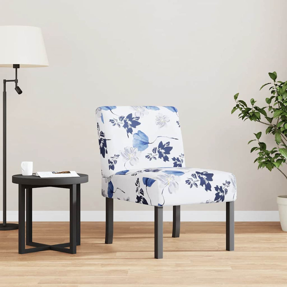 Blauer Polsterstuhl mit Blumenmuster