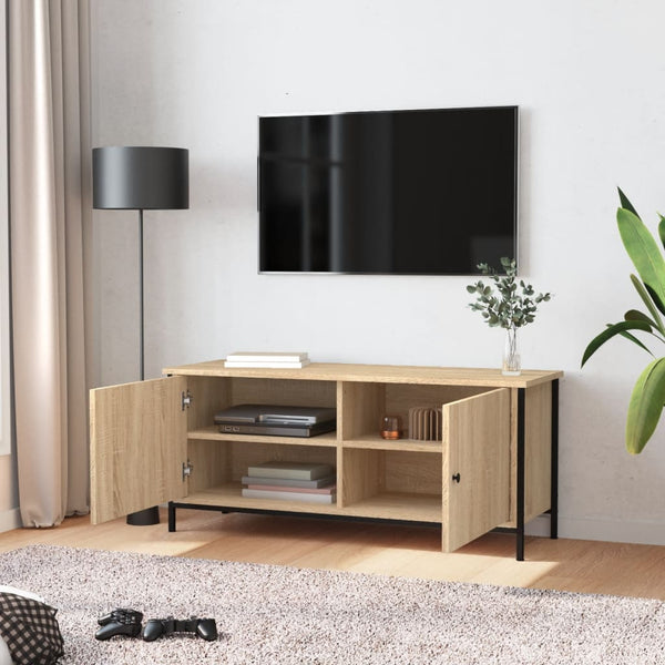 vidaXL Meuble TV avec portes chêne Sonoma 102x35x45 cm Bois d'ingénierie
