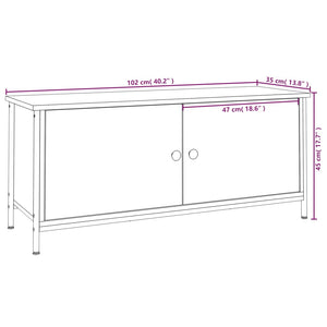 vidaXL Meuble TV avec portes chêne Sonoma 102x35x45 cm Bois d'ingénierie
