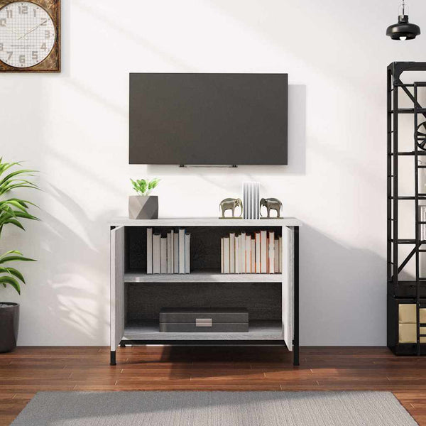vidaXL Meuble TV avec portes Gris Sonoma 60x35x45 cm Bois d'ingénierie