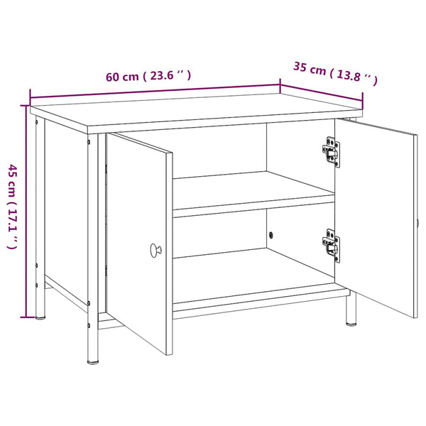 vidaXL Meuble TV avec portes Gris Sonoma 60x35x45 cm Bois d'ingénierie