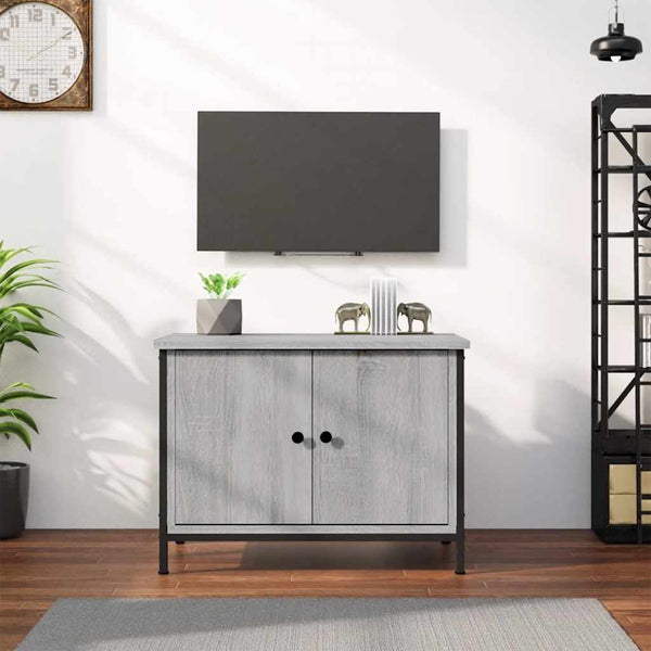 vidaXL Meuble TV avec portes Gris Sonoma 60x35x45 cm Bois d'ingénierie