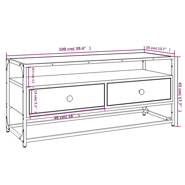 Schwarzer TV-Schrank 100 cm