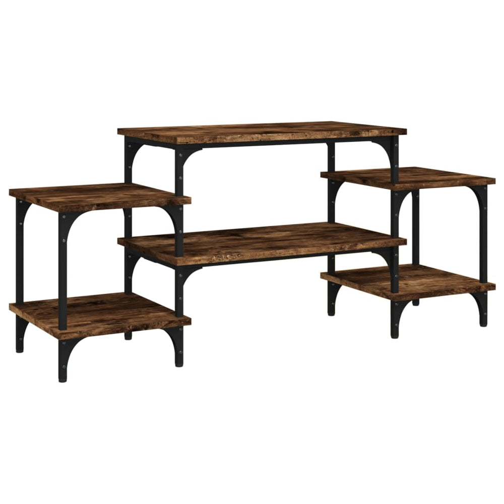 vidaXL Meuble TV chêne fumé 117x35x52 cm bois d'ingénierie