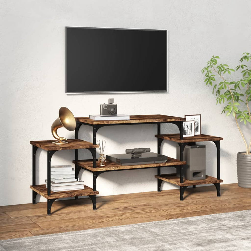 vidaXL Meuble TV chêne fumé 117x35x52 cm bois d'ingénierie