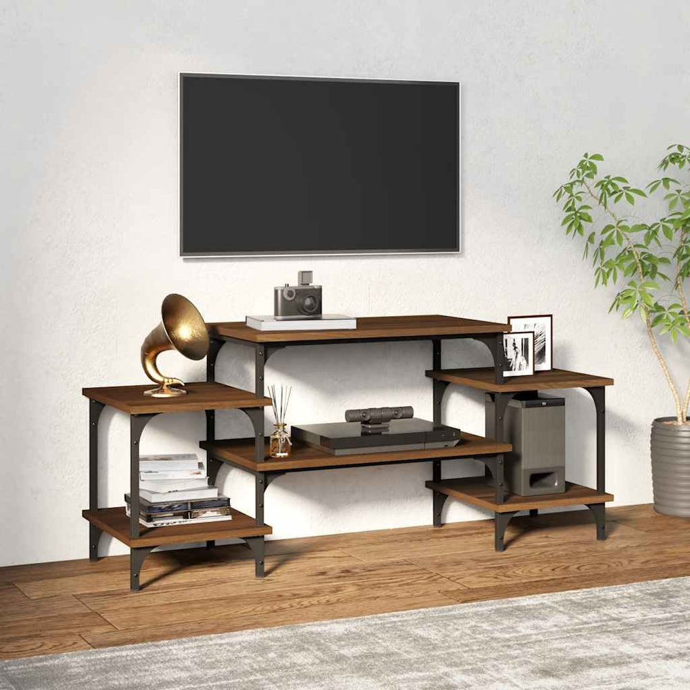 Meuble TV vidaXL marron aspect chêne 117x35x52 cm Aggloméré
