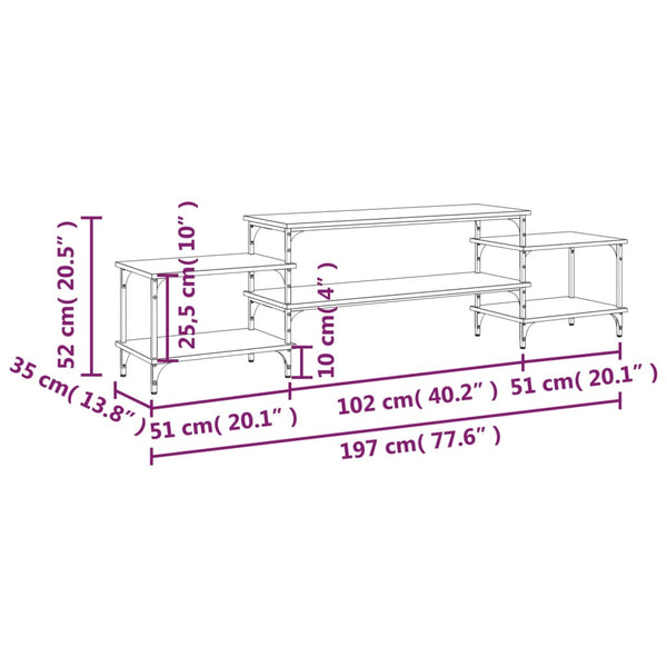 TV-Schrank Grau Sonoma 197 cm