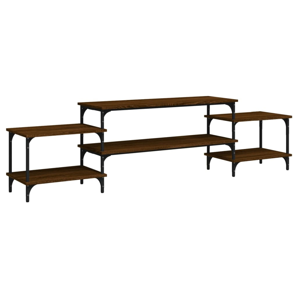 vidaXL Meuble TV marron aspect chêne 197x35x52 cm Bois d'ingénierie