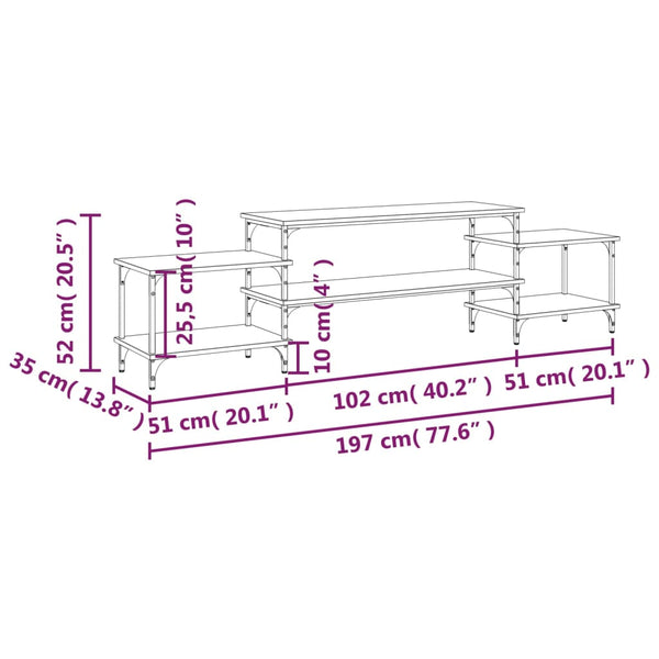 TV-Schrank Braun Eichen-Optik 197 cm