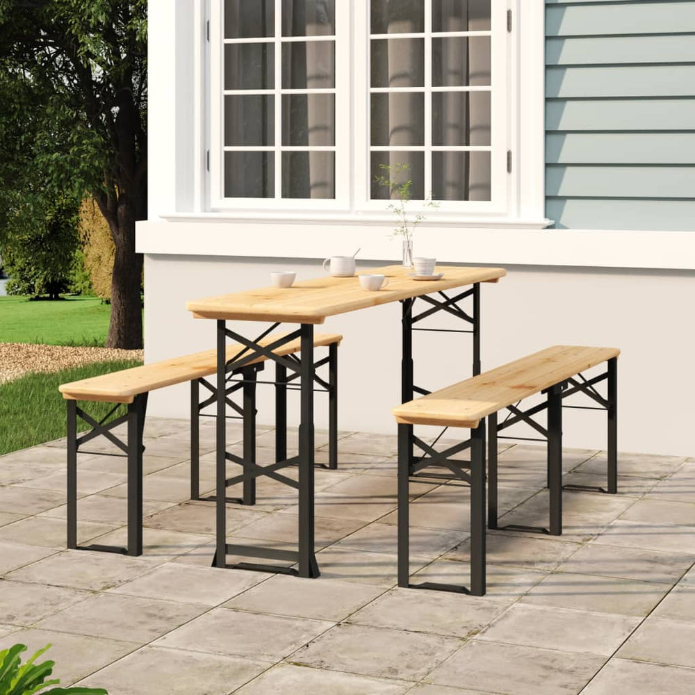 Klappbarer Biertisch aus Tannenholz, 170 cm