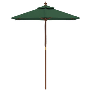 Grüner Sonnenschirm mit Holzmast 196x231 cm