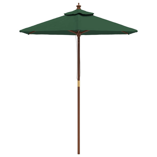 Grüner Sonnenschirm mit Holzmast 196x231 cm