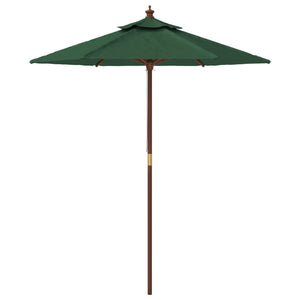 Grüner Sonnenschirm mit Holzmast 196x231 cm