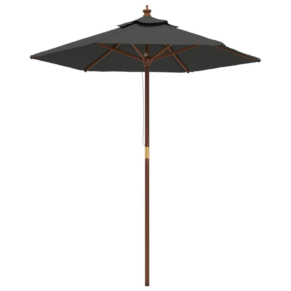 Anthrazit Sonnenschirm mit Holzmast 196x231 cm