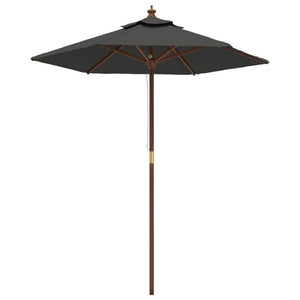 Anthrazit Sonnenschirm mit Holzmast 196x231 cm