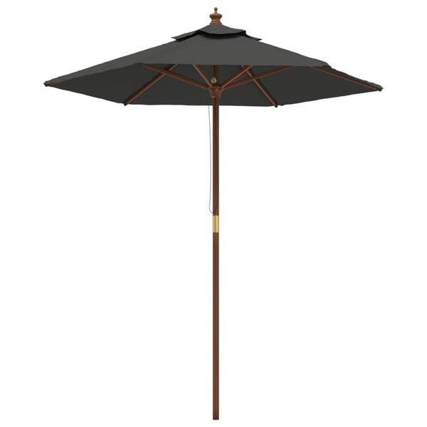 Anthrazit Sonnenschirm mit Holzmast 196x231 cm