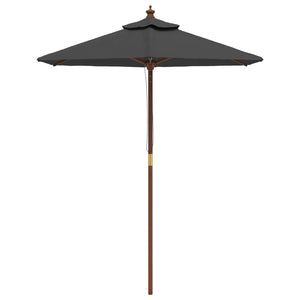 Anthrazit Sonnenschirm mit Holzmast 196x231 cm