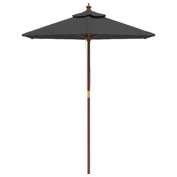 Anthrazit Sonnenschirm mit Holzmast 196x231 cm