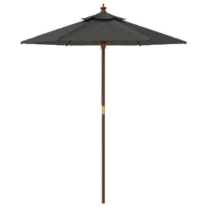Anthrazit Sonnenschirm mit Holzmast 196x231 cm