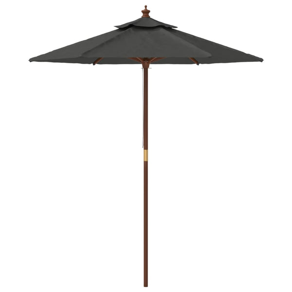 Anthrazit Sonnenschirm mit Holzmast 196x231 cm