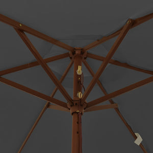 Anthrazit Sonnenschirm mit Holzmast 196x231 cm