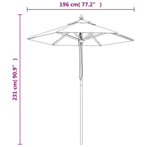 Anthrazit Sonnenschirm mit Holzmast 196x231 cm
