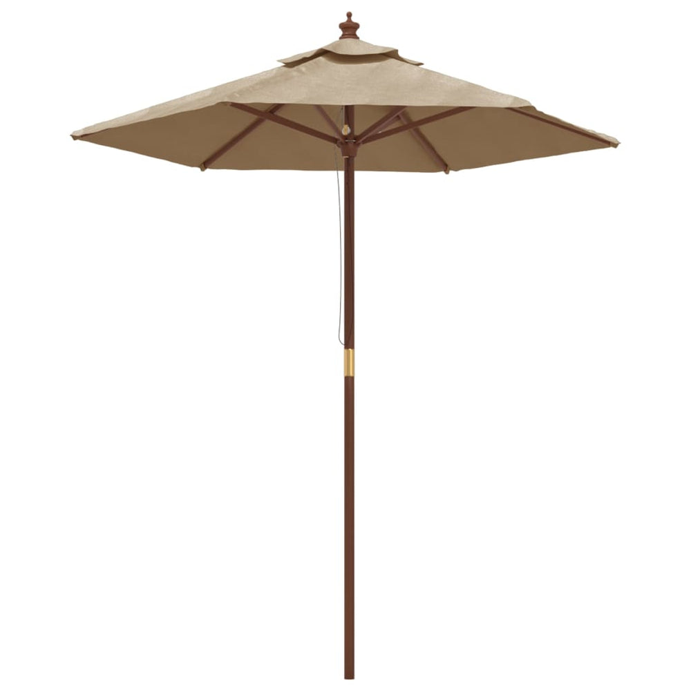 Taupe Sonnenschirm mit Holzmast 196x231 cm