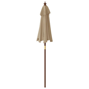 Taupe Sonnenschirm mit Holzmast 196x231 cm