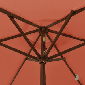 Terrakotta Sonnenschirm mit Holzmast 196x231 cm