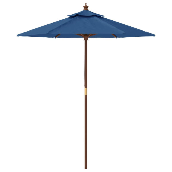 Parasol vidaXL avec mât en bois bleu azur 196x231 cm