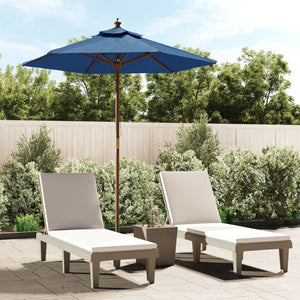 Parasol vidaXL avec mât en bois bleu azur 196x231 cm