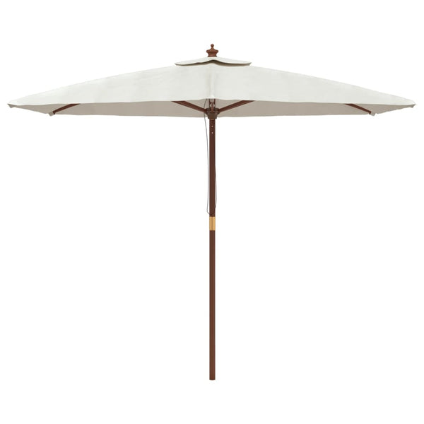 Sandfarbener Sonnenschirm mit Holzmast 299x240 cm