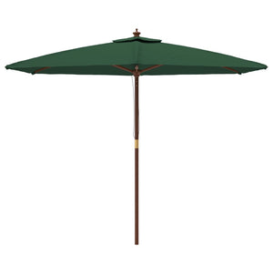 vidaXL Parasol avec Mât en Bois Vert 299x240 cm