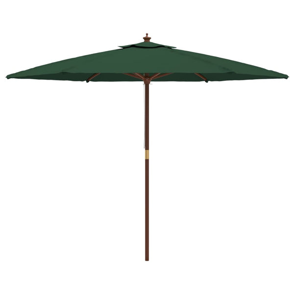 vidaXL Parasol avec Mât en Bois Vert 299x240 cm