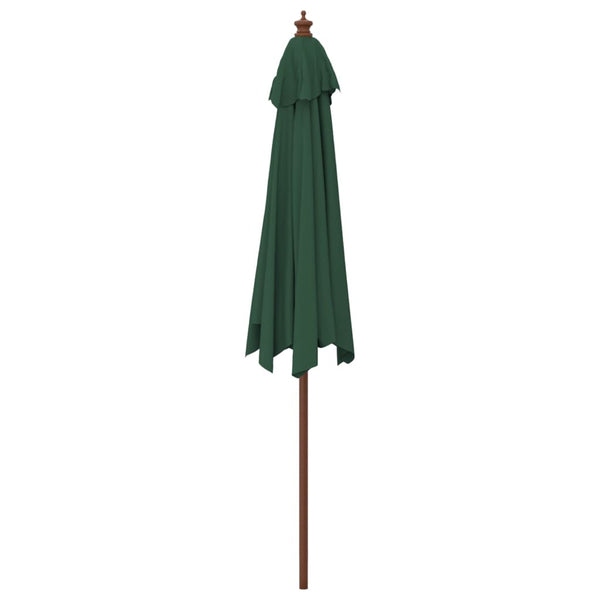 vidaXL Parasol avec Mât en Bois Vert 299x240 cm