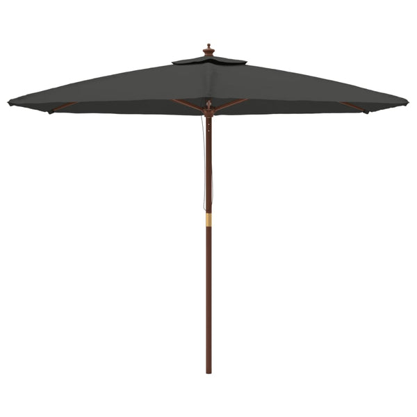 Anthrazit Sonnenschirm mit Holzmast 299x240 cm