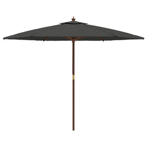 Anthrazit Sonnenschirm mit Holzmast 299x240 cm
