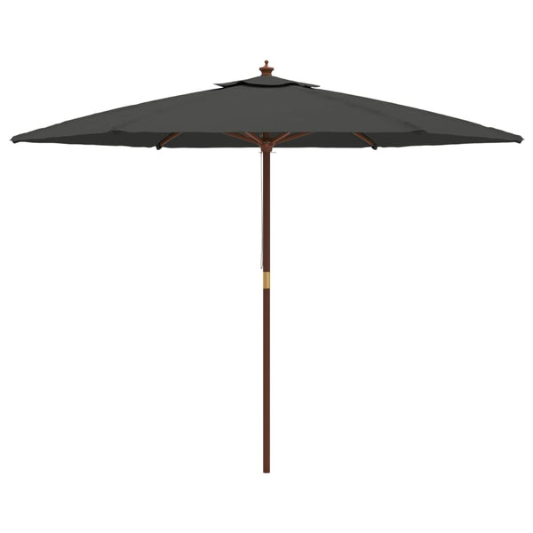 Anthrazit Sonnenschirm mit Holzmast 299x240 cm