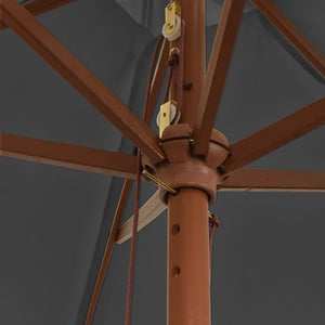 Anthrazit Sonnenschirm mit Holzmast 299x240 cm