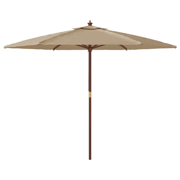 Taupe Sonnenschirm mit Holzmast 299x240 cm