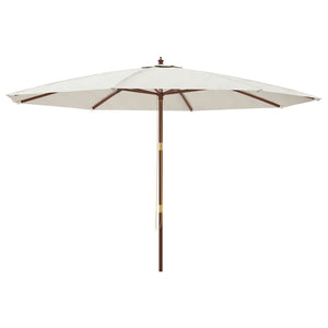 vidaXL Parasol avec mât en bois couleur sable 400x273 cm