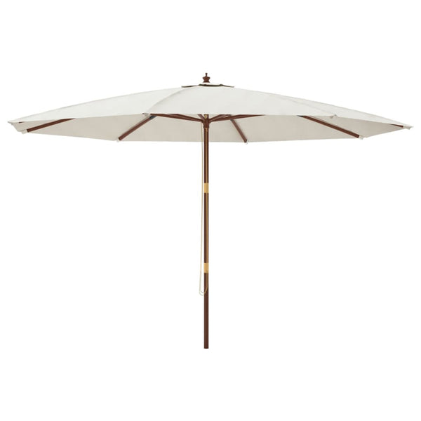 vidaXL Parasol avec mât en bois couleur sable 400x273 cm
