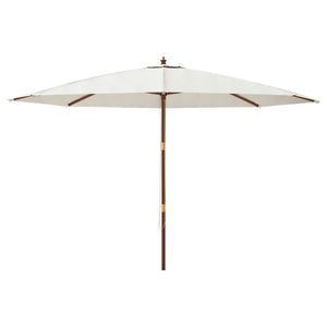 vidaXL Parasol avec mât en bois couleur sable 400x273 cm