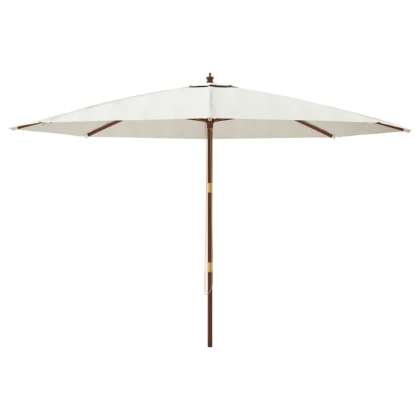 vidaXL Parasol avec mât en bois couleur sable 400x273 cm