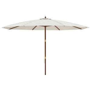 vidaXL Parasol avec mât en bois couleur sable 400x273 cm