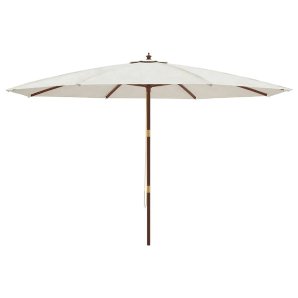 vidaXL Parasol avec mât en bois couleur sable 400x273 cm