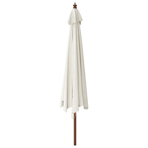 vidaXL Parasol avec mât en bois couleur sable 400x273 cm