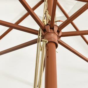 vidaXL Parasol avec mât en bois couleur sable 400x273 cm